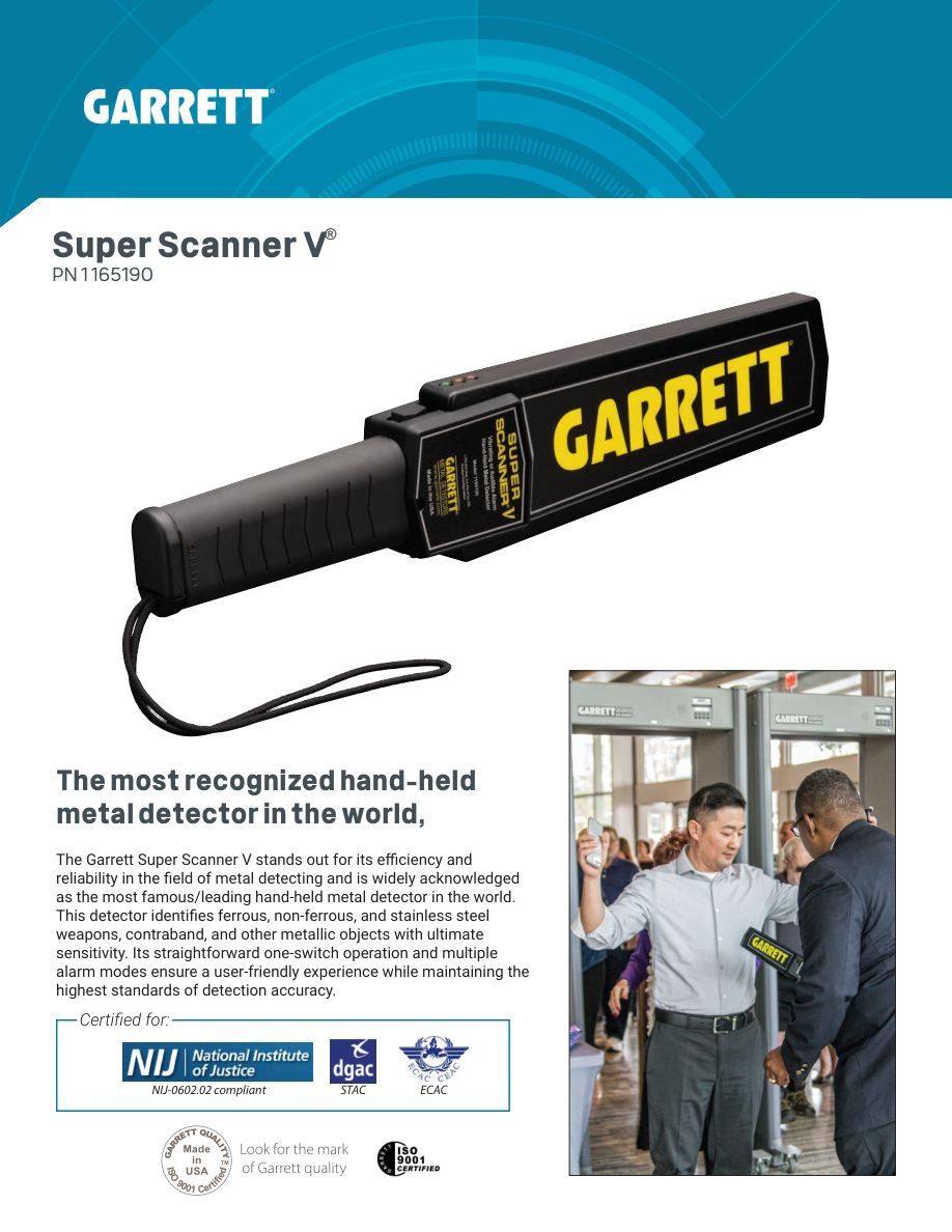Garrett Super Scanner V handheld metal detector brochure image